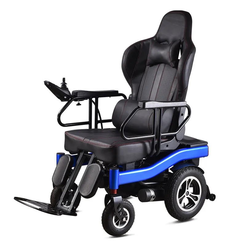 Cadeira de rodas elétrica dobrável, nova cadeira de rodas de alumínio leve com bateria de lítio