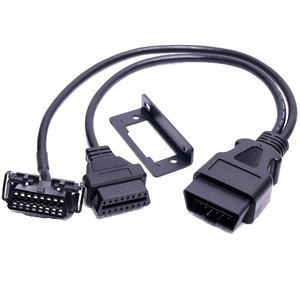 16针OBDII <span class=keywords><strong>Obd</strong></span> 2分析仪电缆J1962公双母通用支架卡扣式卡车汽车全球定位系统跟踪装置接线链接