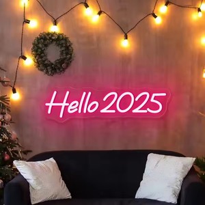 Kostenloses Design Frohes Neues Jahr 2025 Benutzer definierte Neon-Signale Silvester party Neujahrs dekoration für Business Shop LED Neon <span class=keywords><strong>Flex</strong></span> Light
