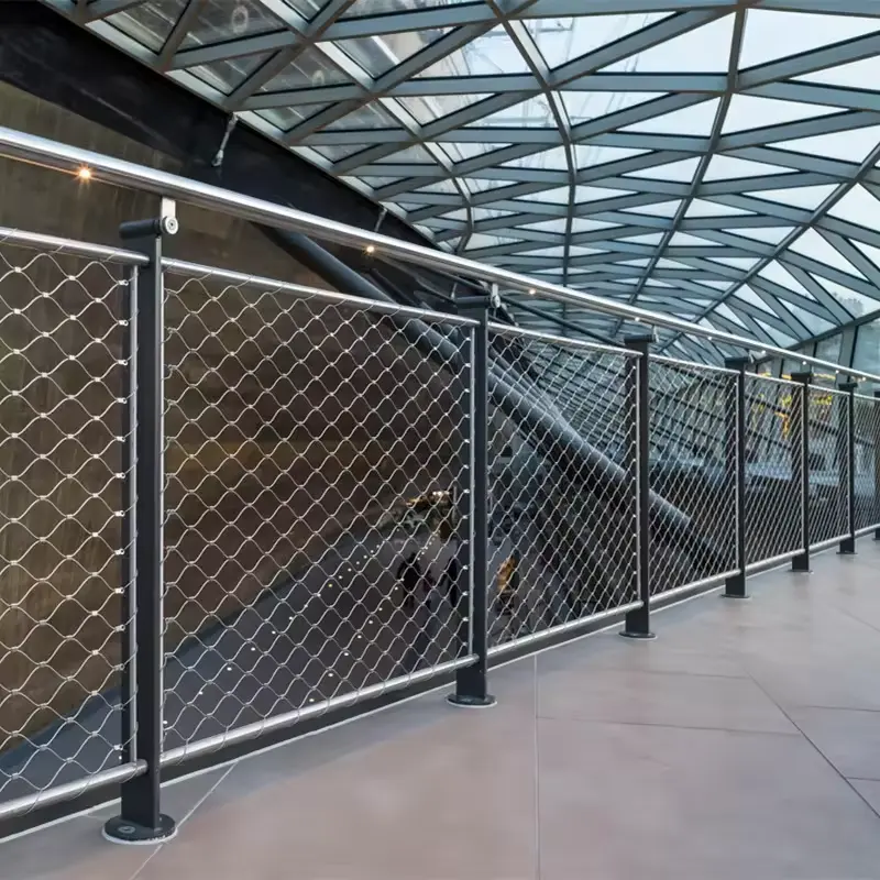 Customized staircase anti full net stainless steel flexible wire ferrule cable rope mesh net