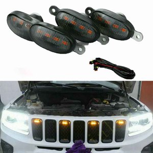 Araba LED sarı merkezi ön ızgara uyarı ışığı 12V 6W otomatik ızgara dekorasyon lamba gündüz sis ışık için uygun - Product Image 4
