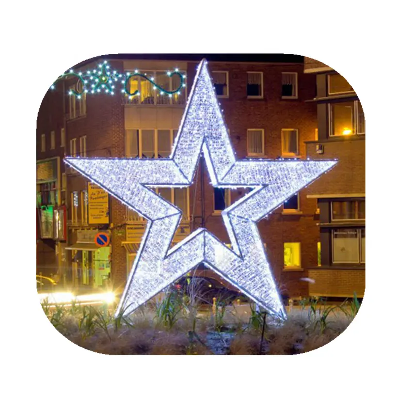 Luces con motivo de Navidad 3d para exteriores, escultura led, Estrella led grande