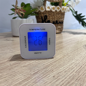 Per il bambino a batteria Timer da cucina bianco da tavolo sveglia digitale con temperatura calendario giorno conto alla rovescia Timer da cucina - Product Image 5