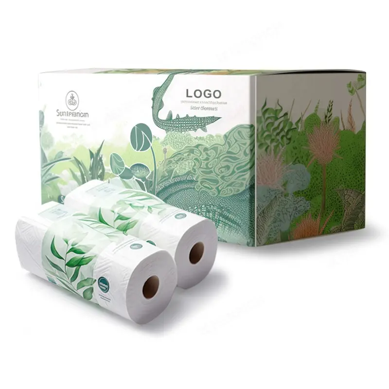 Toalhas de limpeza descartáveis ecológicas personalizadas de fábrica por atacado, fabricante de rolos de cozinha, toalha de mão de bambu