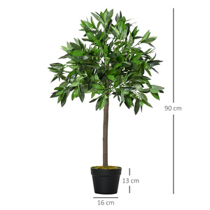 Kapalı ve açık kullanım için 2 yapay saksı defne ağaçları yüksekliği 90cm Outsunny seti - Product Image 3