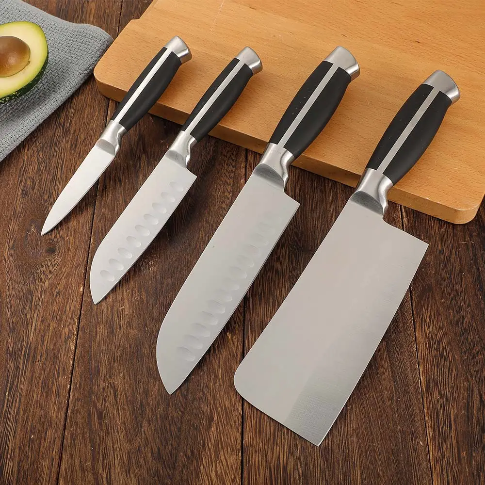 5 buah multifungsi baja tahan karat pengupas merah tidak lengket pisau pengamplasan pisau dapur Set dengan pegangan PP