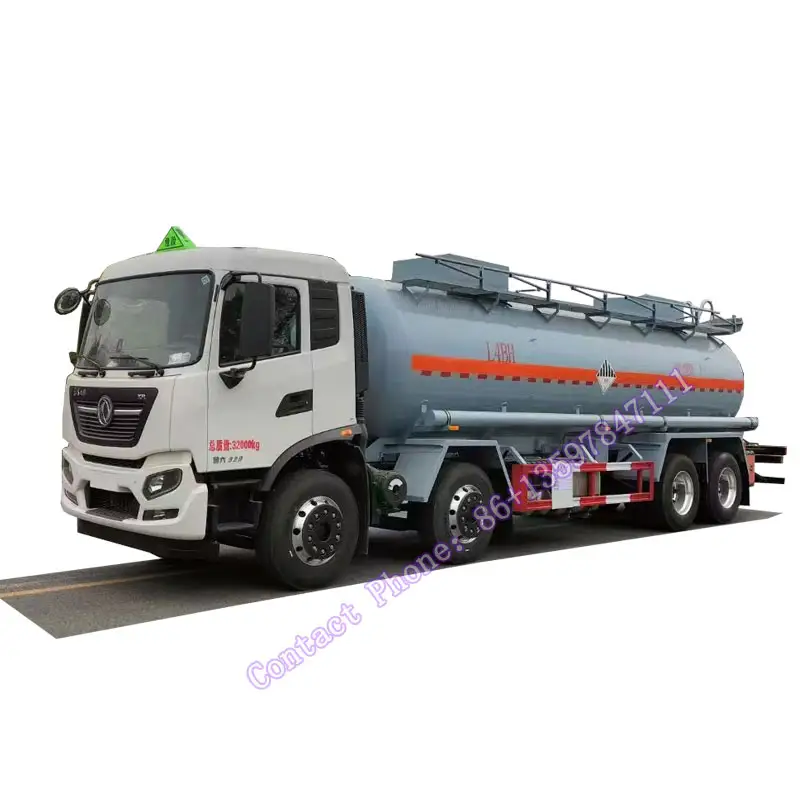 משאית העברת נוזלים כימיים למכירה 25000L היפוכלוריט נתרן הידרוקסיד ומשאית מיכל אמוניה נוזלית