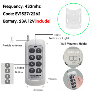 Lerncode 1527 HF-Modul Drahtlos 2/4/6/8 Taste 1000m Universal 433MHz Fernbedienung mit großer Reichweite - Product Image 5