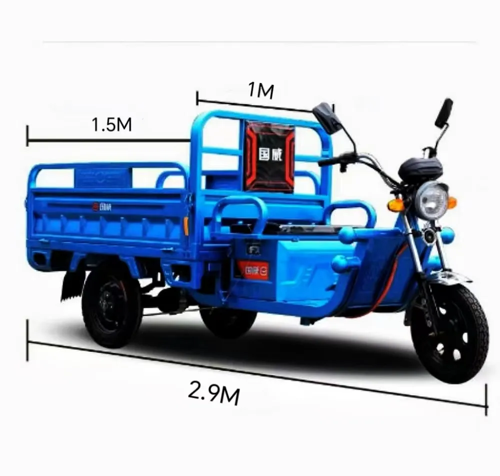 Triciclo elétrico de alta qualidade para transporte de triciclo de carga, triciclo de três rodas para motocicleta agrícola, mini caminhão