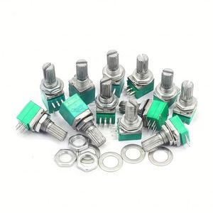Potenciómetro giratorio lineal de doble banda única RK097N B5K 10K 20K 50K 100K 250K Potenciómetro RK097 de 3/5/6 pines para control de volumen - Product Image 1