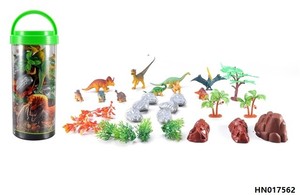 Toptan 50 adet simülasyon dinozor oyuncak seti plastik figür senaryo seti - Product Image 4
