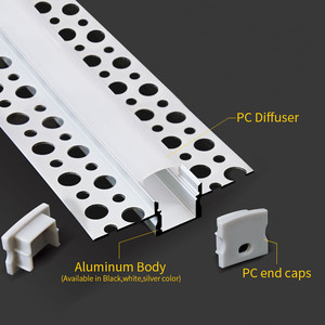 Tavan lambası için Bar aydınlatma Led ışık çubuğu kanal ekstrüde gömme alçı alüminyum Led profil - Product Image 5