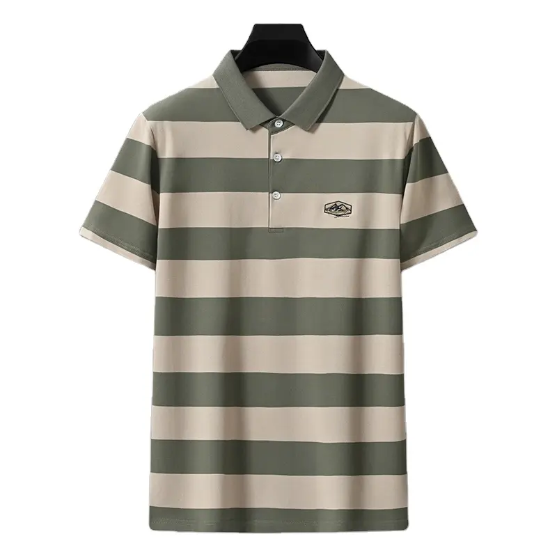 Sommer 95% Baumwolle Herren Golfshirts formelles klassisches Design gestreifte Polo-Shirts Kleidung für Herren 8706