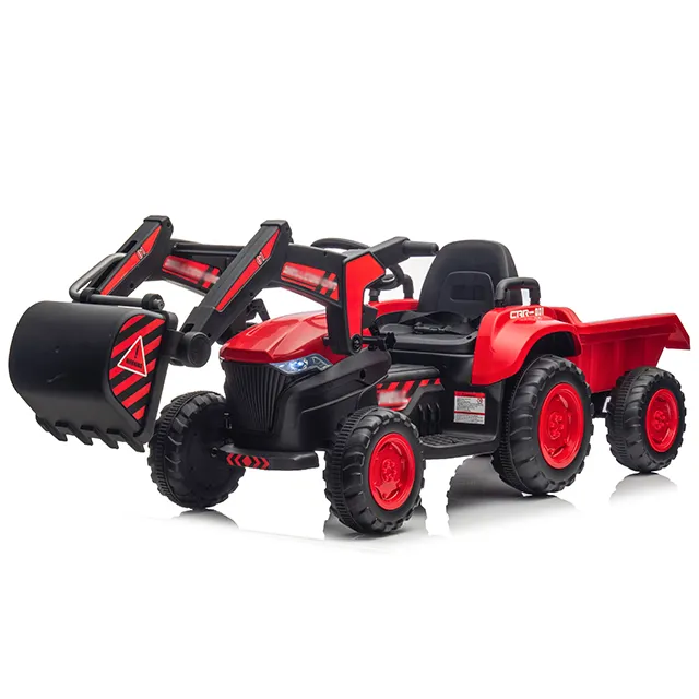 2022 nuovo giocattolo unico da 2.4G per bambini che guidano il telecomando dello sterzo del trattore con l'escavatore elettrico del rimorchio per i bambini