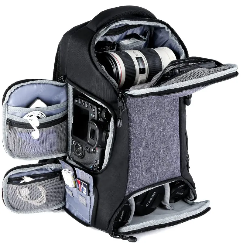 Многофункциональный рюкзак для камеры, водонепроницаемая сумка с ремешком для штатива и дождевиком, вместительный ранец для цифровой камеры