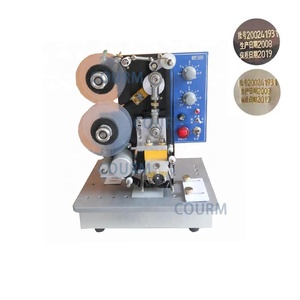 COURM nastro elettrico data Coder data di scadenza codificatore macchina per imballaggio nastro fabbrica rilievo timbro a caldo macchina di codifica nero 35