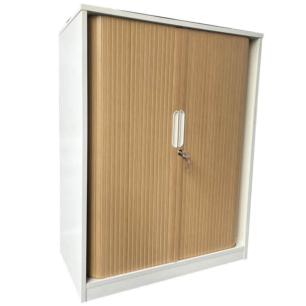2024 nuevas puertas de persiana enrollable de PVC horizontal de color madera para oficina/gabinete de cocina por fábrica directa