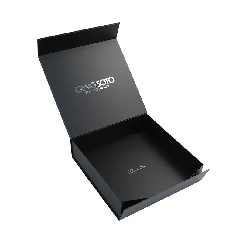 Caja de zapatos con cierre magnético de lujo, logotipo personalizado, color negro, regalo de cartón, venta al por mayor
