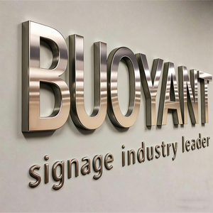 ป้าย3D ตัวอักษรสีทองไม่ส่องสว่างสแตนเลสป้ายตัวอักษรช่องกลางแจ้งป้ายโลโก้ติดผนังออกแบบได้ตามต้องการสำหรับธุรกิจ - Product Image 3