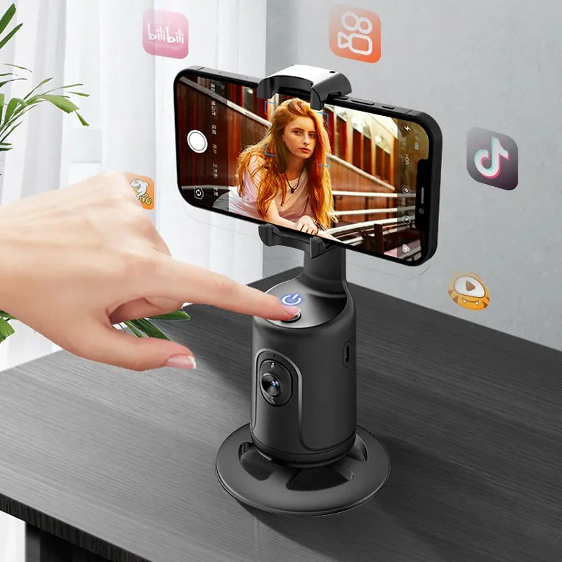 360 Rotate AI Smart Auto Motion Siga o Rosto Rastreamento Estabilizador Phone Gimbal para Live Streaming Vlog Video Making