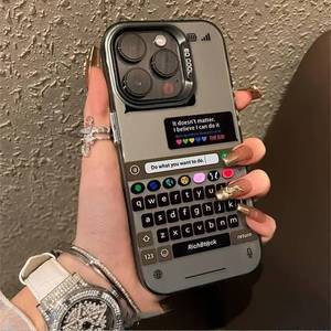 苹果键盘手机外壳15 14 13 Pro 12 11 Pro Xs <span class=keywords><strong>X</strong></span> XR Max 8 7 SE极光硬TPU外壳后盖