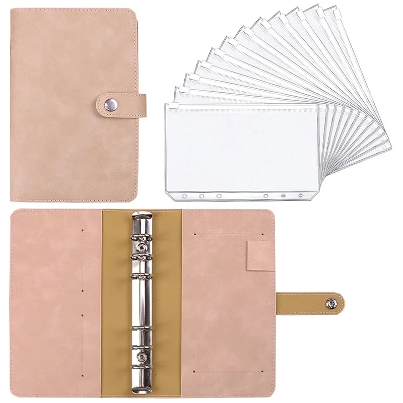Budget Planner Cash Envelop Bindmiddel A6 Pocket Organizer Boek Met Pu Leather Cover Shell