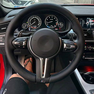 F30 için tam deri spor direksiyon tekerlekler/M3 X1 X2 X3 X4 X5 X6 BMW 2010 2011 2012 2013 2014 2015 2016