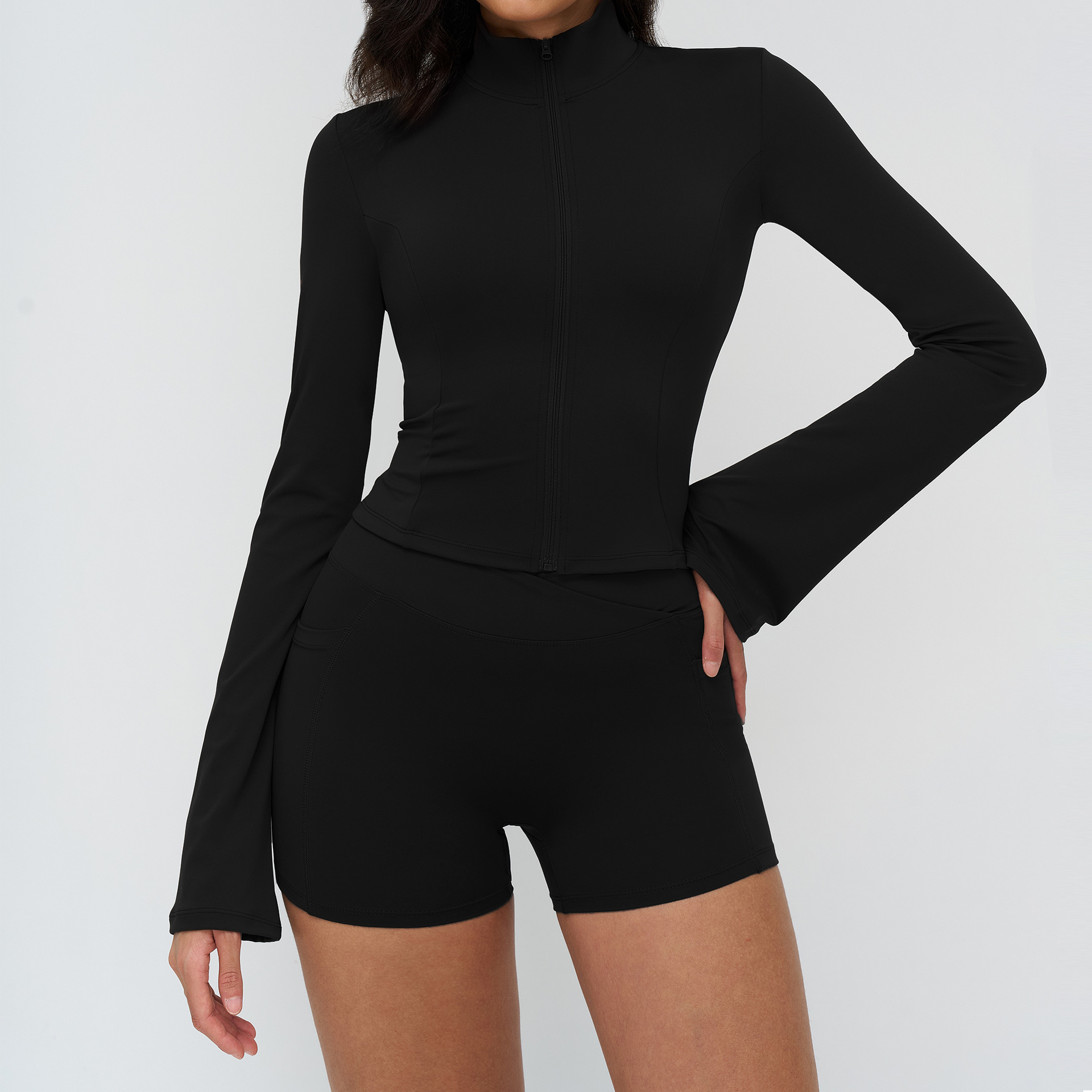Black jacket+shorts