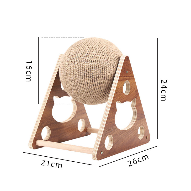 Triangle solid wood cat scratch ball medium