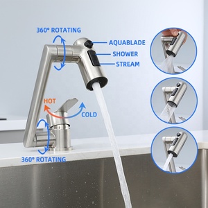 Phần Ngắn Gấp Bồn Rửa Nhà Bếp Vòi Nước 304 Thép Không Gỉ Nóng Lạnh Phổ Chậu Rửa Giặt Bồn Rửa Tap - Product Image 2