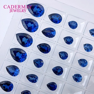 Cadermay <span class=keywords><strong>11</strong></span> Shapes Lab Grown Sapphire Loose Synthetic Gemstone with Minor and Inclusions for Jewelry Making