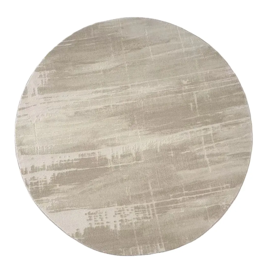 Solid Color Striped Minimalist Round Bedroom Carpet Stain-resistant Circle Shape Rugs Furniture Bedroom Sets Full Bedroom CN;GUA