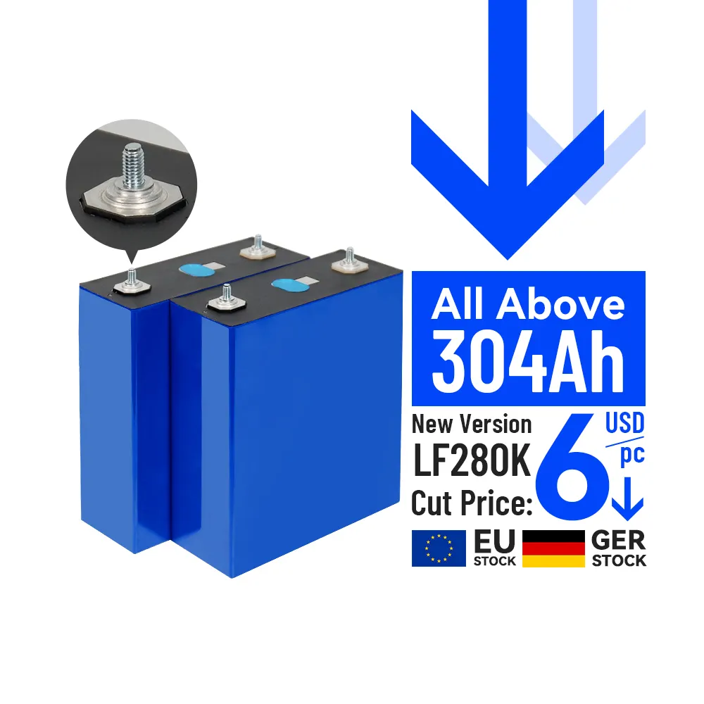 Bateria prismática lifepo4 280ah LF280K, bateria de lítio e ferro fosfato, estoque da UE, 3.2v, para EV 280ah
