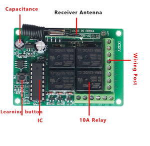 12V Vierkanal-Fernbedienung schalter mit gepunkteter Linie Anti-Copy 301 <span class=keywords><strong>Rolling</strong></span> <span class=keywords><strong>Code</strong></span> Controller Funksender Koffer 433MHz