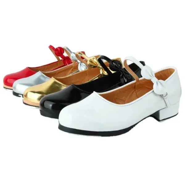 Blooming 14002 Ready to Ship Children Colored PU Tap Shoes With Bow