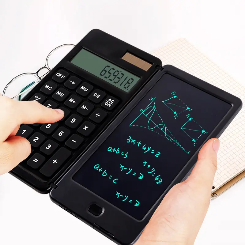 Calculadora con bloc de notas para estudiantes profesionales, calculadora científica electrónica Solar para matemáticas