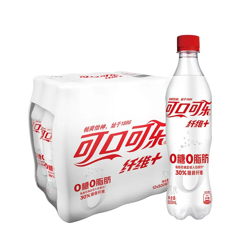 Coca-Cola refrigerantes sem fibra + bebidas com zero calorias sem açúcar refrigerantes refrigerantes Coca-Cola 500ml * 12 garrafas
