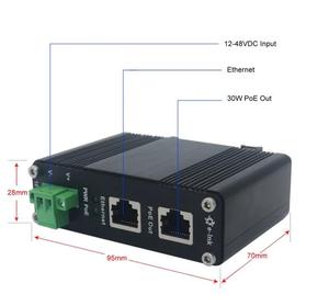 Oem 12 ~ 48v dc 60w קלט תעשייתי 1000m ג 'יגה בייט poe מעל מזרק ethernet עם פונקצית מגבר כוח