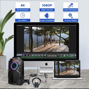 高清视频USB 2.0 HDMI 1080P HDMI视频捕获4K HDMI到USB 2.0带循环输出音频视频捕获卡转换器用于计算机 - Product Image 3