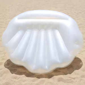 Float Bed Sea Pool Sommersaison Aufblasbare Shell Float Innen-/Außenbereich PVC Kunststoff Pearl Ball Fan Mount Jakobs muschel Wasser