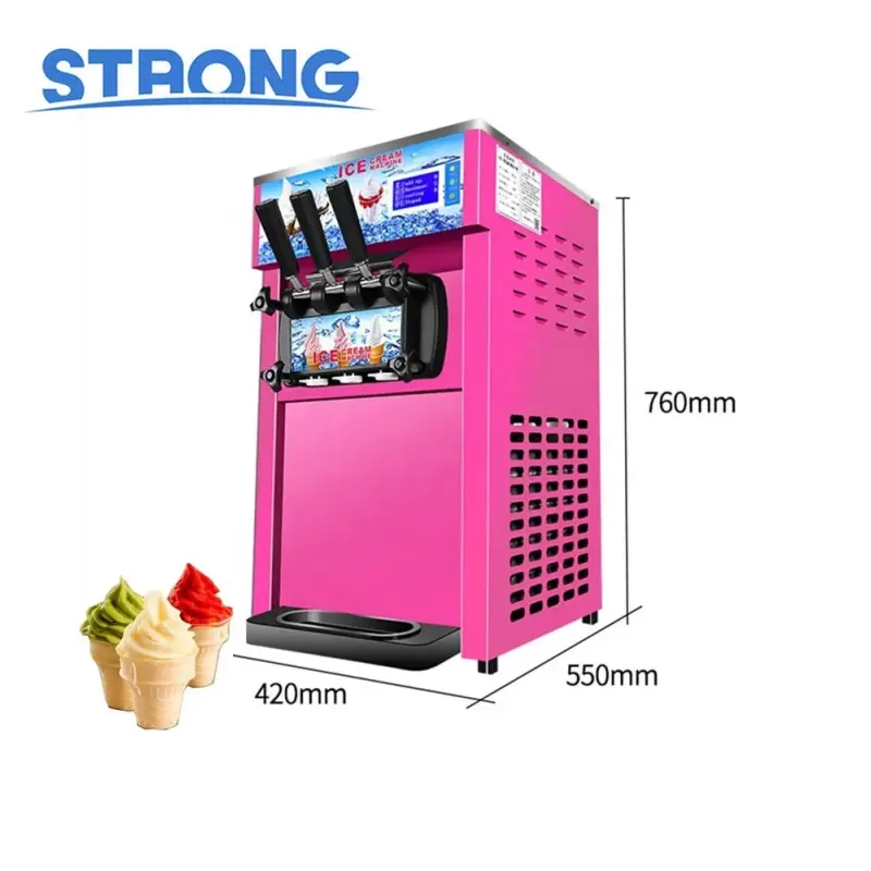 Commerciale popolare 3 gusti piccola macchina per gelato soft pakistan macchina per gelato/pezzi di ricambio sud africa sorbetiere macchina