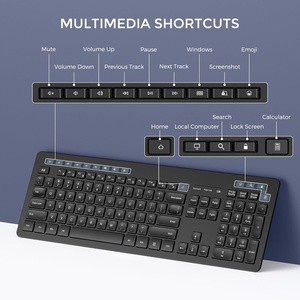 2.4GHz <strong>Wireless</strong> Quiet <strong>Keyboard</strong> <strong>Mouse</strong> with USB Receiver, Full Size Cute <strong>Wireless</strong> <strong>Keyboard</strong> for Windows Laptop <strong>Computer</strong> Desktop - Product Image 5