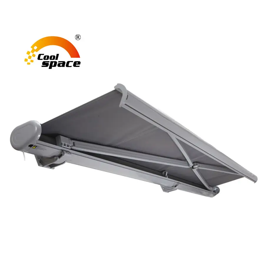 Toldo de brazo plegable de aluminio, toldo retráctil motorizado, toldo de cassette completo, 4x3m, 5x3m, 4x2m, 3x 2m