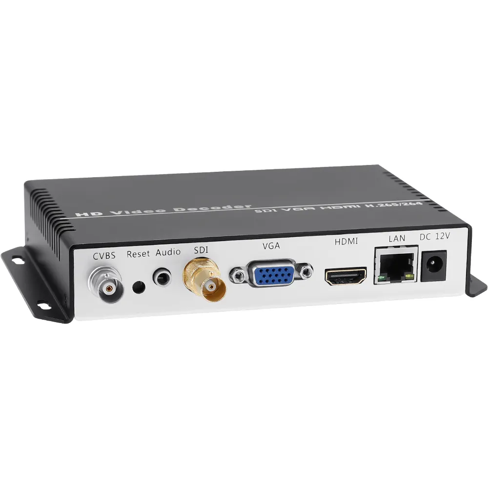 4K HD HEVC H.265 H264 IP SRT RTMP RTMP untuk SDI HDMI CVBS VGA Audio Video Decoder untuk IP Kamera