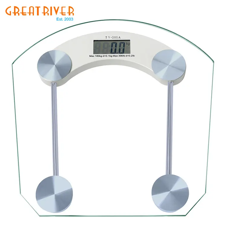 Balanza de pesaje digital personal, Analizador de grasa corporal con plataforma de vidrio de 6mm, gran río, a la venta