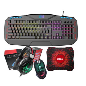 低価格コンピューターアクセサリーLedバックライトRGBLEDレインボーゲーミングコンボゲーマー4IN1セット - Product Image 2