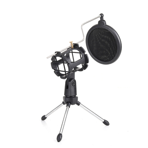 Desktop Microphone <strong>Stand</strong> Shock Mount Mic Holder with Pop Filter Kit for Studio Recording Online Chatting Singing Meeting - Product Image 2