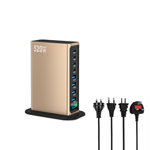 GaN 520W Super Rápido Carregamento 4C4A Estação Carregador Multiport 100W PD Adaptador de Alimentação Laptop Apple Tipo de Telefone C 18W Saída