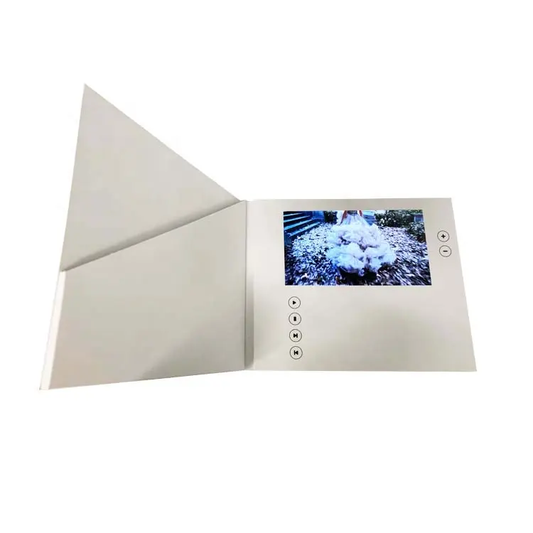 7 "copertina morbida Video Messaggio di Carta Biglietti da visita con display lcd Video Brochure Libretti