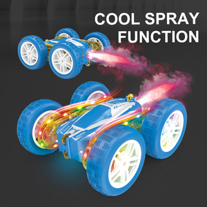 4WD 2.4GHz RC รถสตันท์ของเล่นรีโมทคอนโทรลรถหมุนได้สองด้านยานพาหนะโลหะไฟ LED ที่ชาร์จ USB รวมของเล่นเด็ก - Product Image 3
